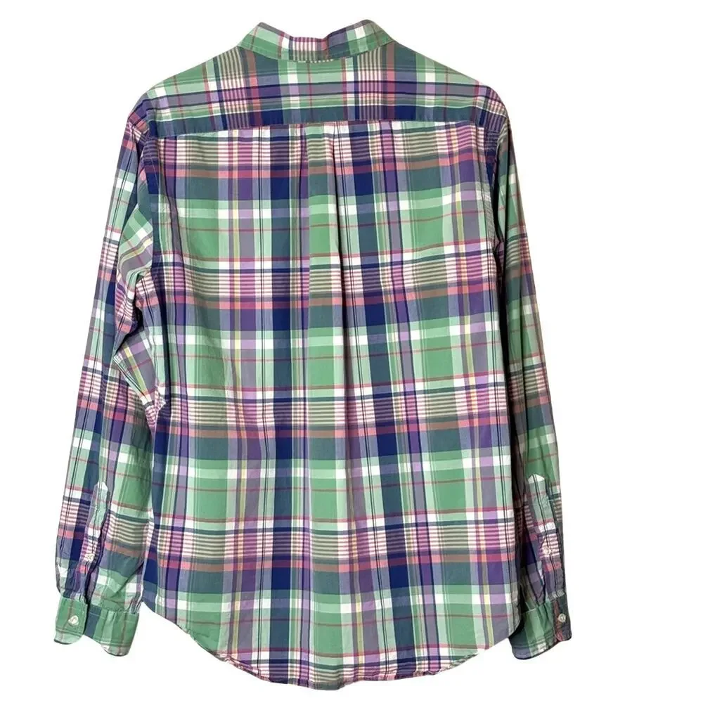 Ralph Lauren Men’s Shirt Button Down Long Sleeve Pastel Spring Plaid Size L